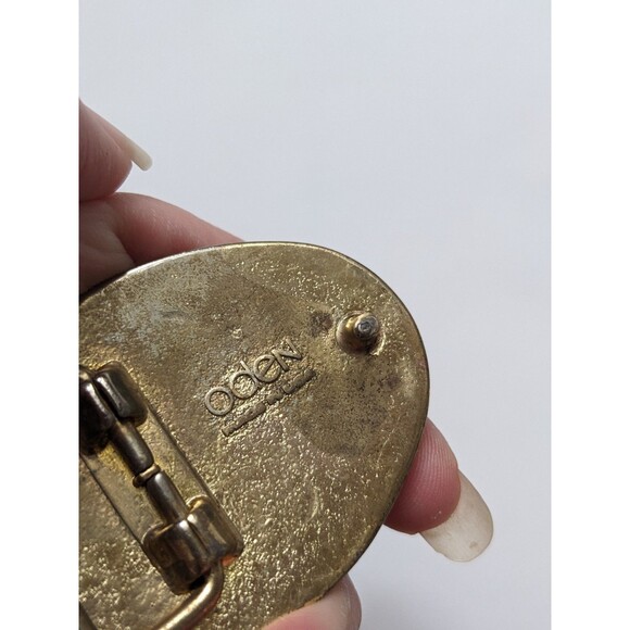 Vintage 1970's DEBBIE Name Belt Buckle by Oden Brass Oval Woodgrain Made‎ in USA - Picture 8 of 8
